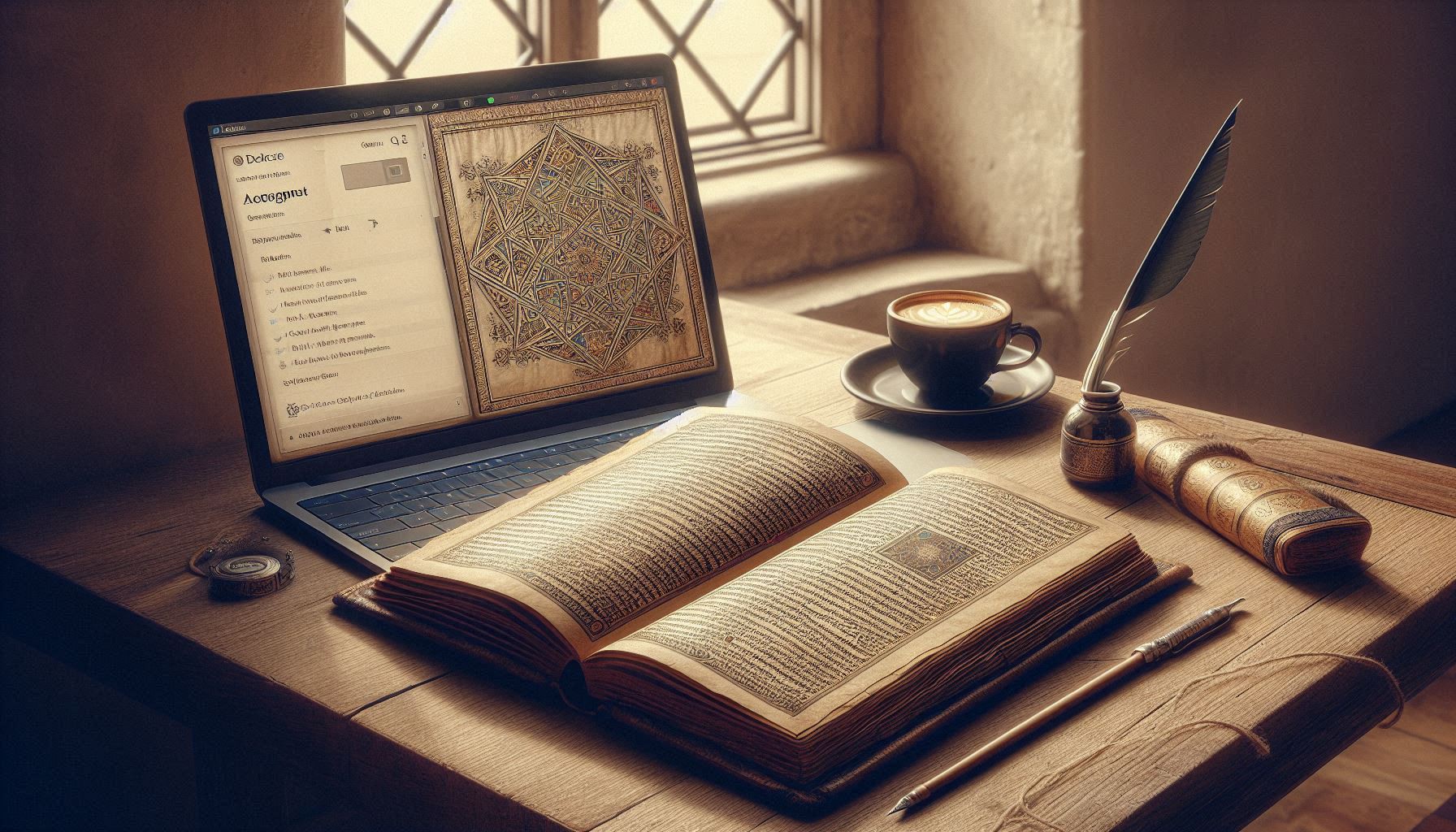 14th-century manuscript beside ChatGPT interface