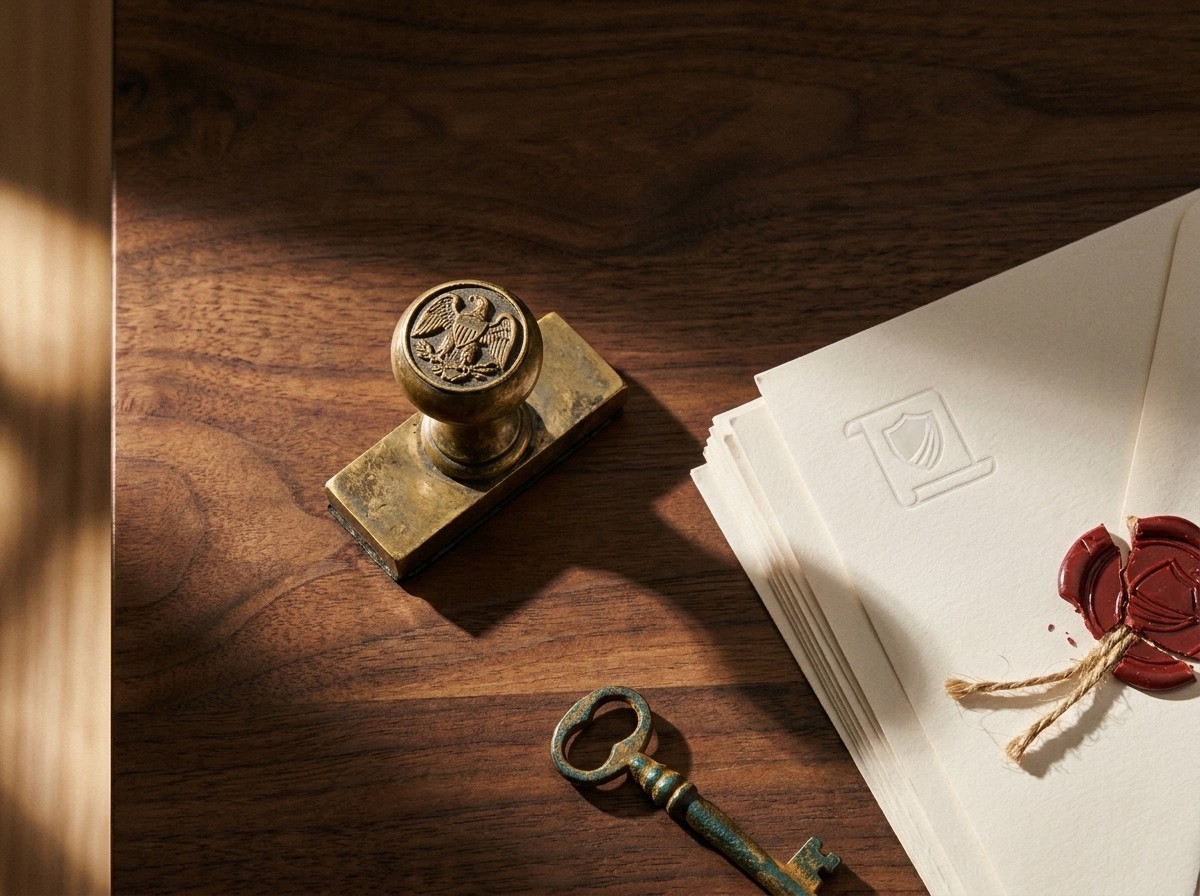 Verified professional contacts notebook with notary stamp and wax seal – commission-free resources inside the Codex