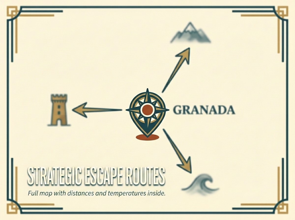 Strategic escape routes from Granada – Costa Tropical, Sierra Nevada