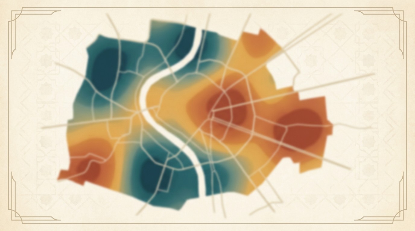 Preview of Seville neighborhood thermal and acoustic scoring map – full version available in PDF