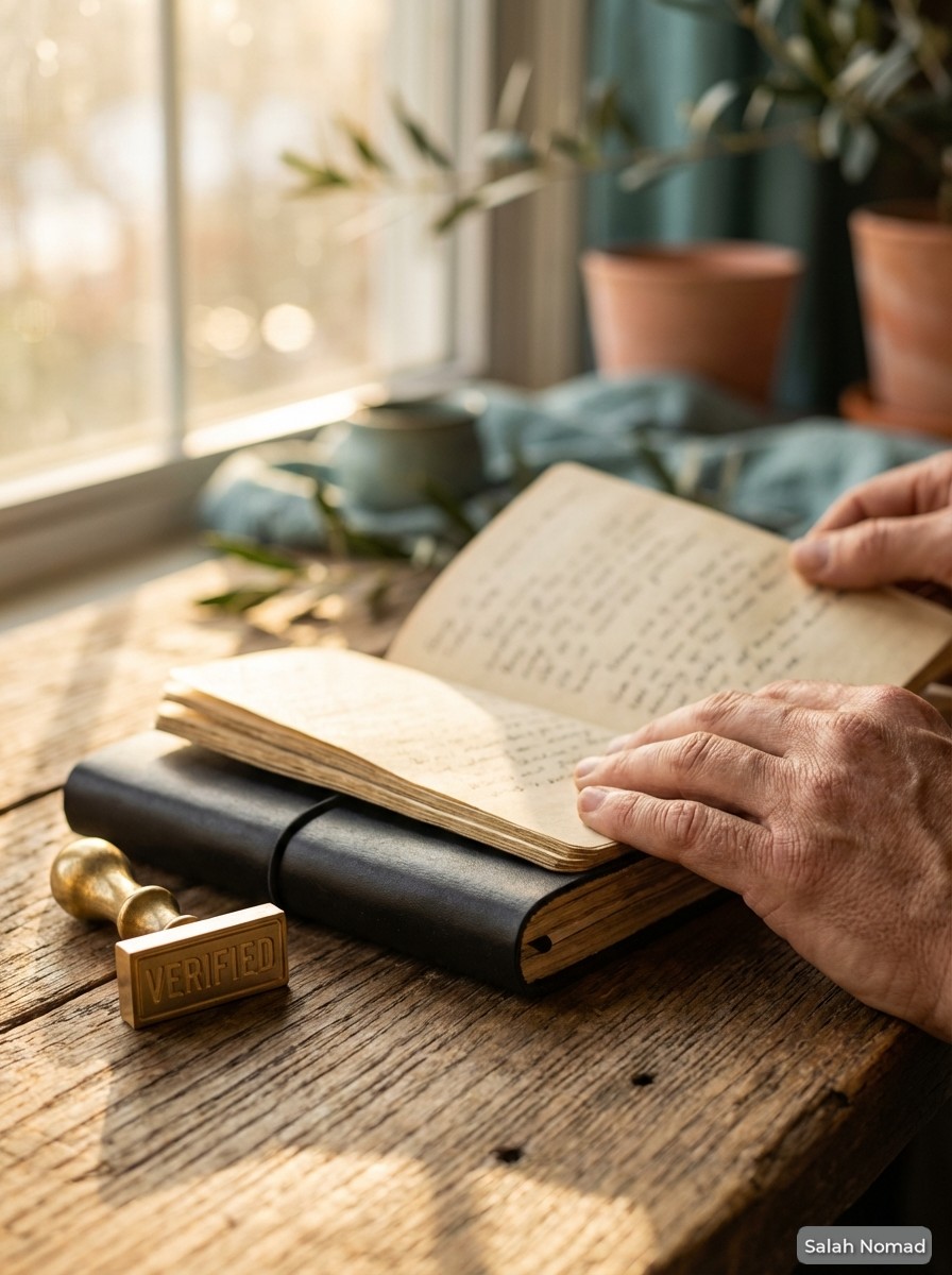 Verified Black Book – leather notebook with stamp