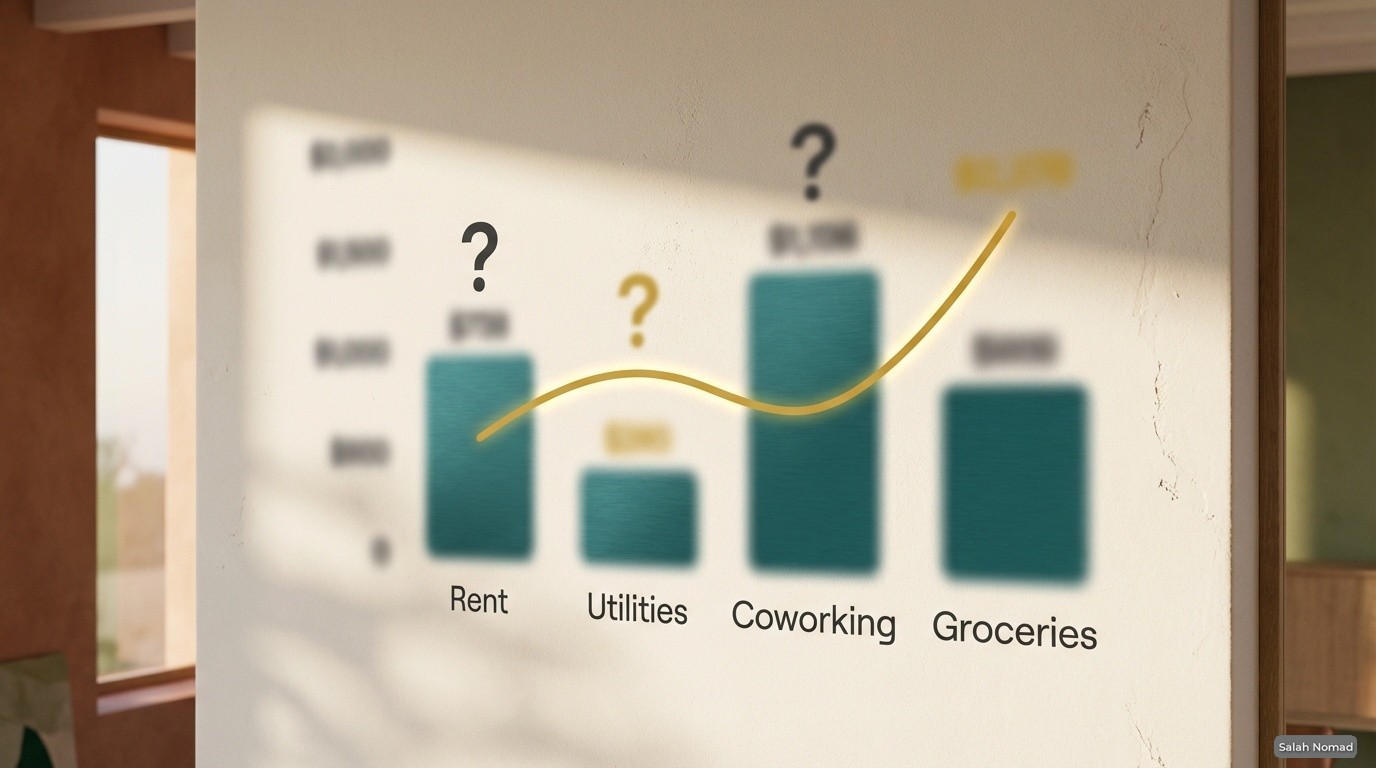 Budget chart – blurred values