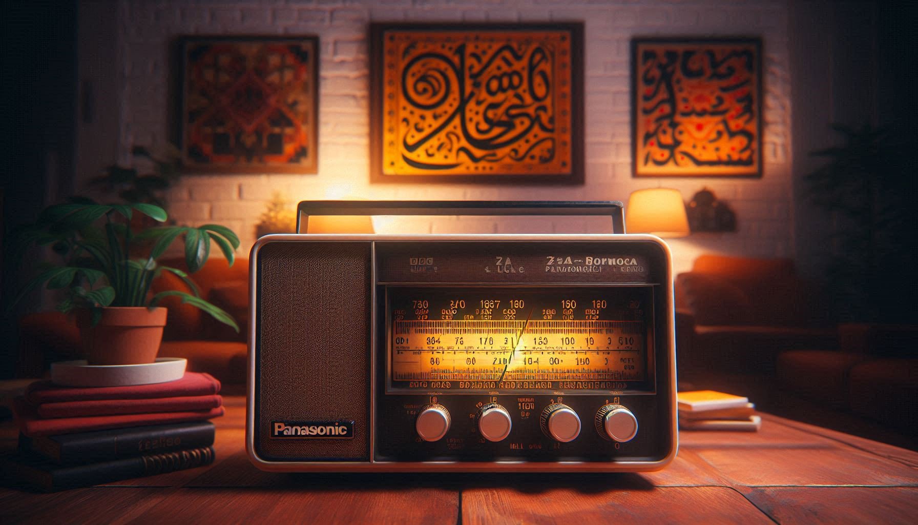 Vintage National Panasonic radio tuning shortwave frequencies in Morocco
