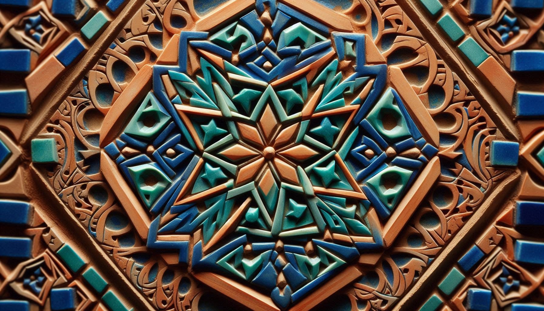 Zellige tiles showing fusion of geometric patterns from Andalusia and Morocco