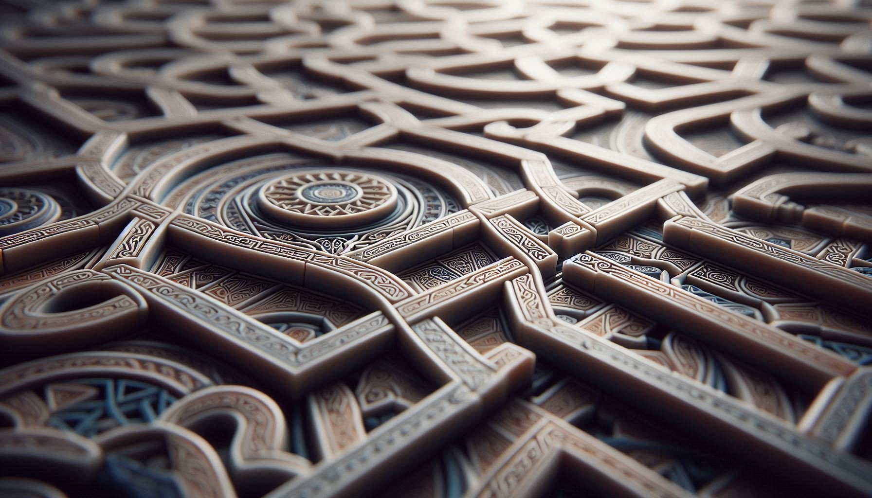 Comparative display of Seville azulejo patterns and Fès zellige geometry showing unified Mediterranean principles